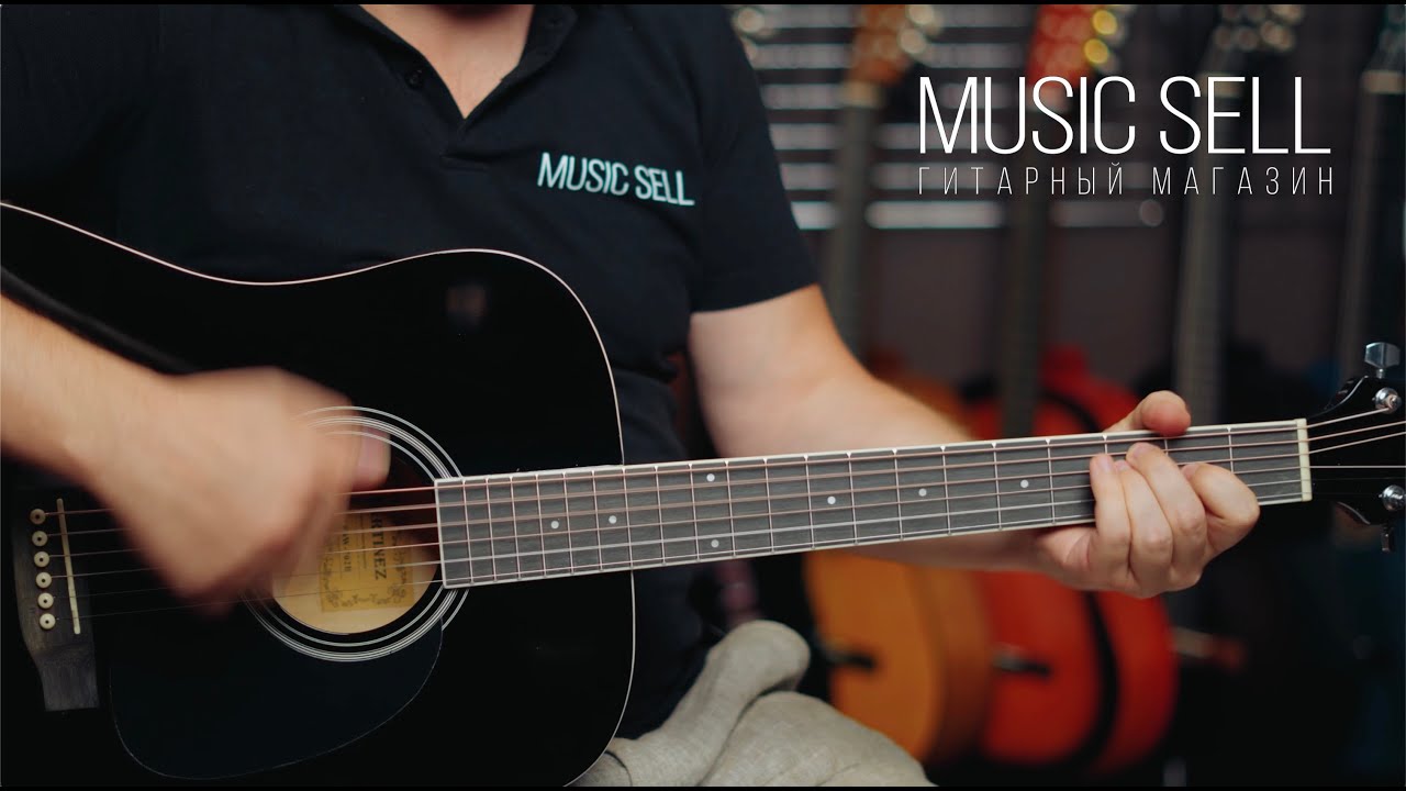 АКУСТИЧЕСКАЯ ГИТАРА ACOUSTIC GUITAR MARTINEZ BLACK