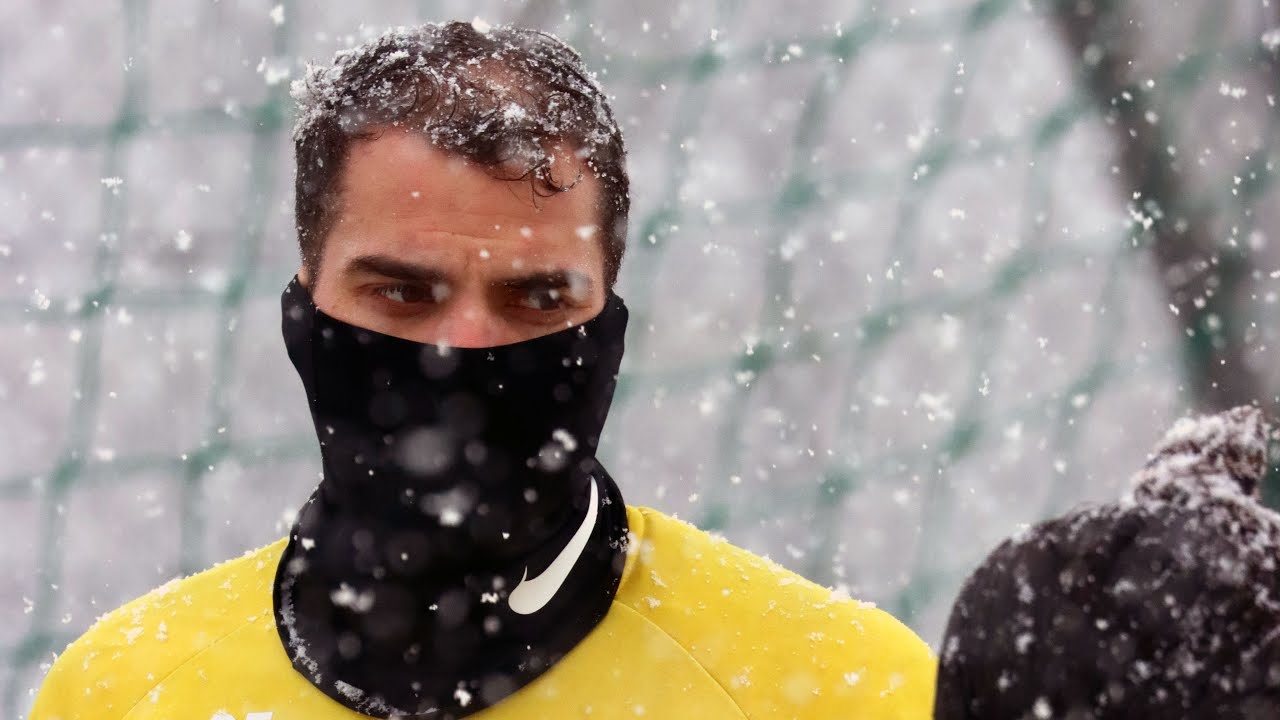Trainingsstart bei Schneegestöber