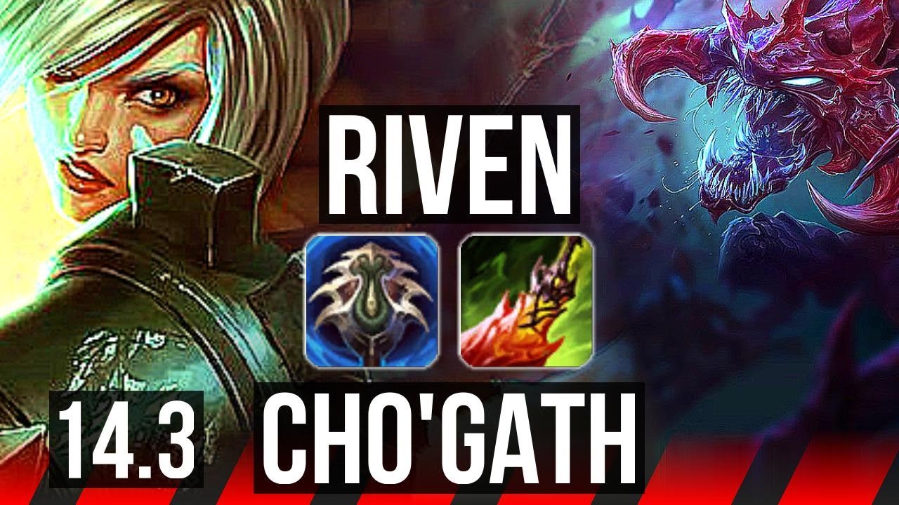 RIVEN vs CHO'GATH (TOP) | 1500+ games, 8/3/9 | EUW Master | 14.3