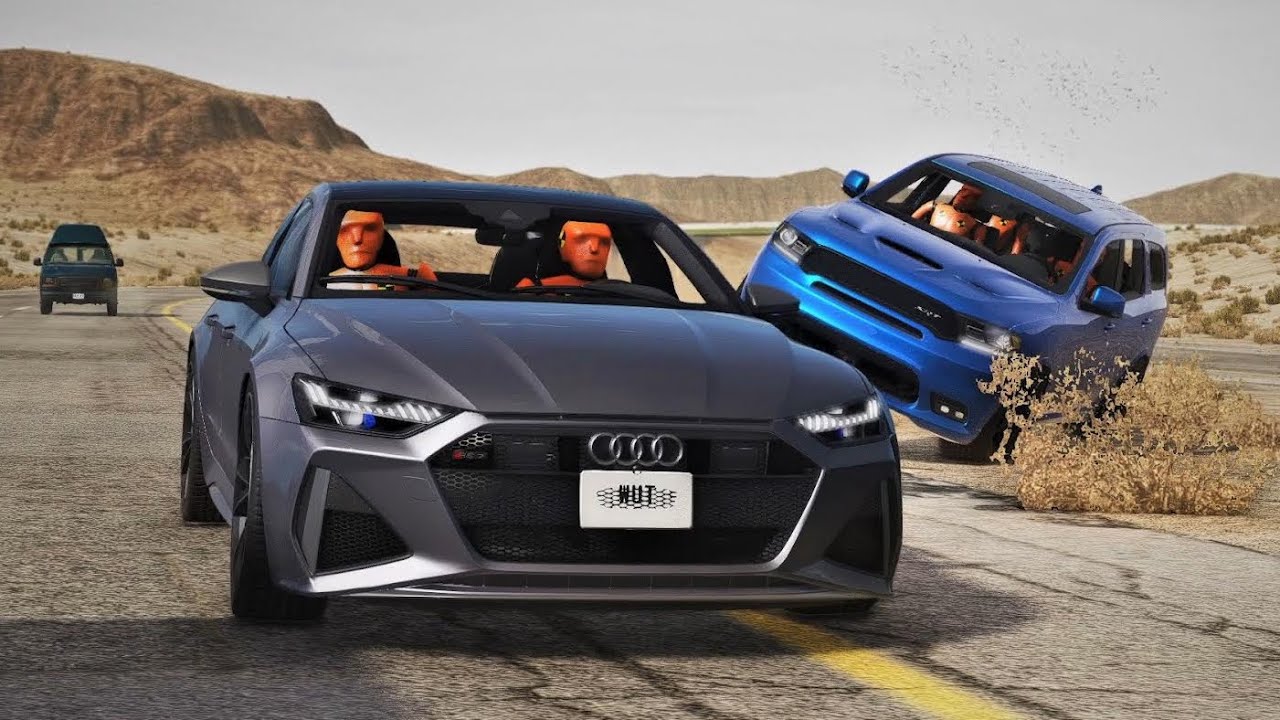 BeamNG Drive - Highway Car Crashes #20