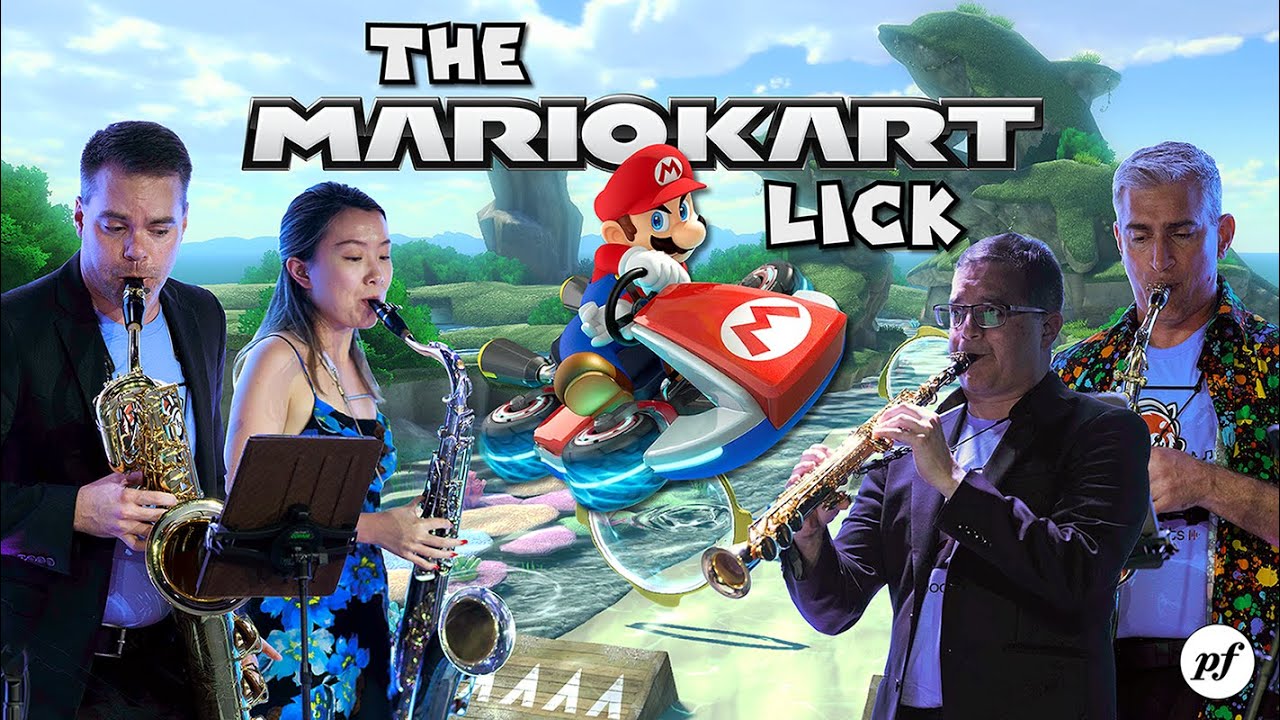 When the whole Sax Quartet hits the Mario Kart 