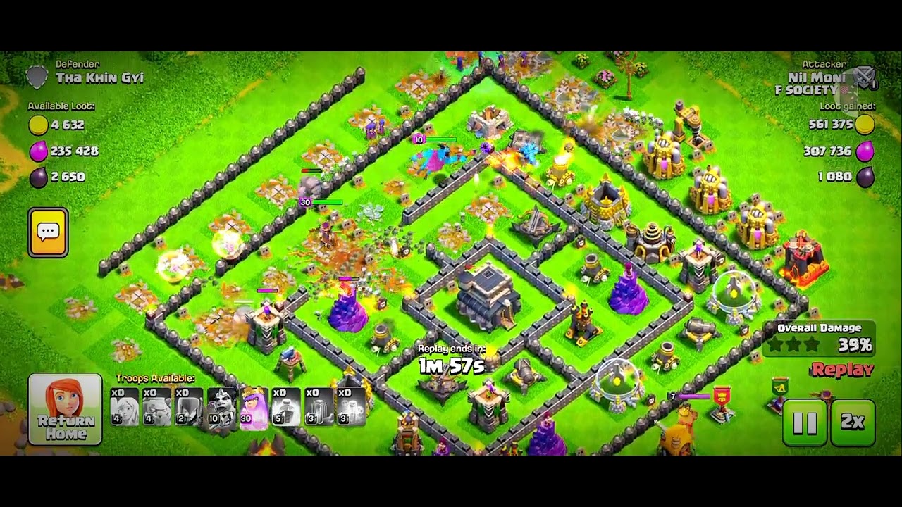 Coc 9 Town Hall Attack 😈 game play/ COC india