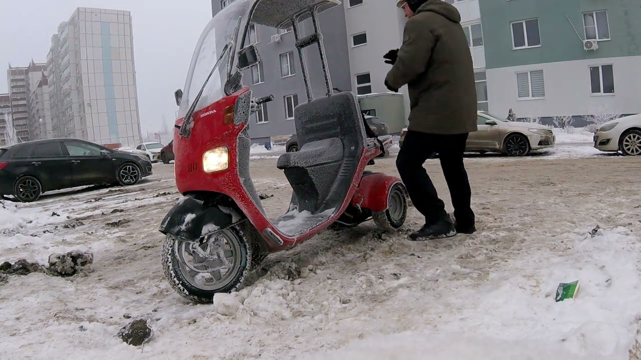 Honda Gyro Canopy 4t.  Зимний выезд из дома.