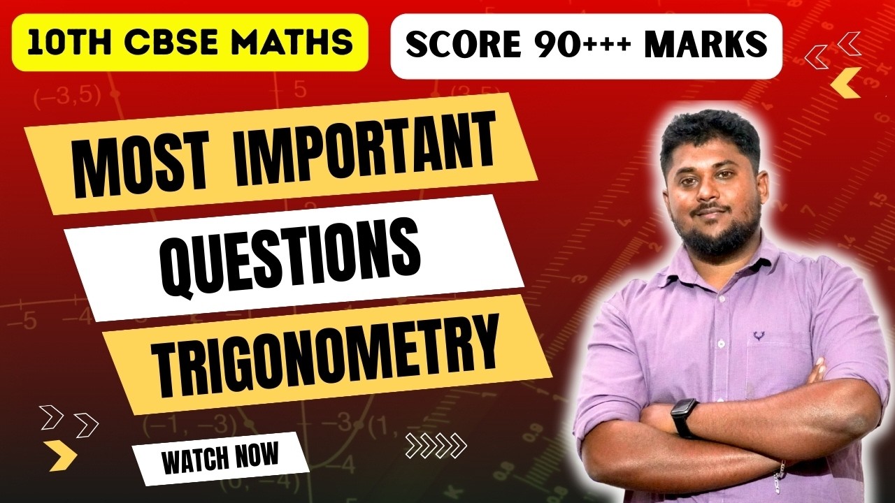 10TH CBSE | MOST IMPORTANT QUESTIONS | TRIGONOMETRY | SCORE 90+ |#education #ncert #cbse #boardexam