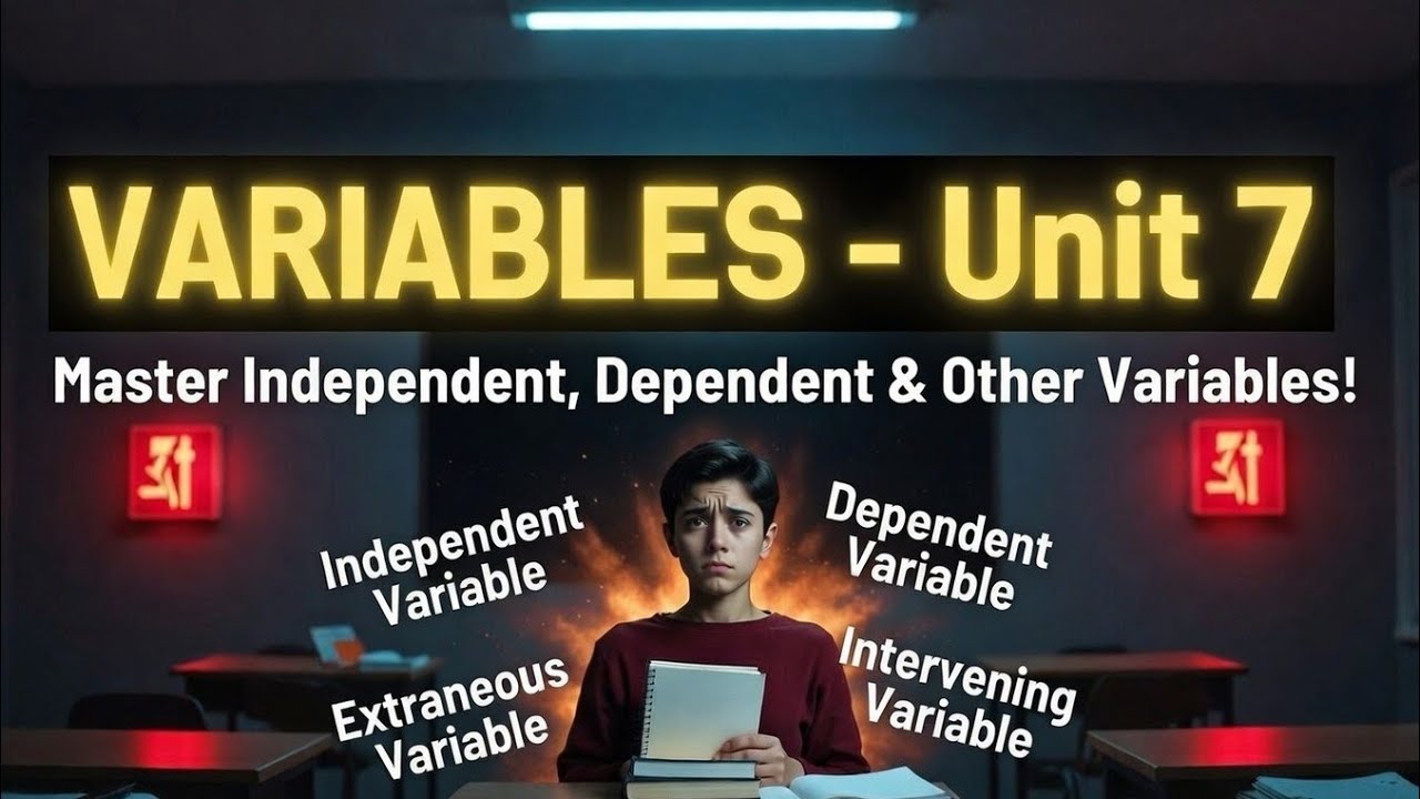 Variables in Research – Unit 7 | Independent, Dependent, Extraneous & More Explained