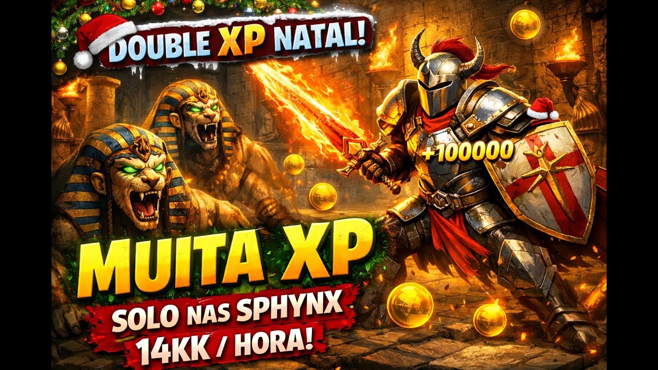 Hunt nas Sphynx com 14kk/hora de XP - TIBIA