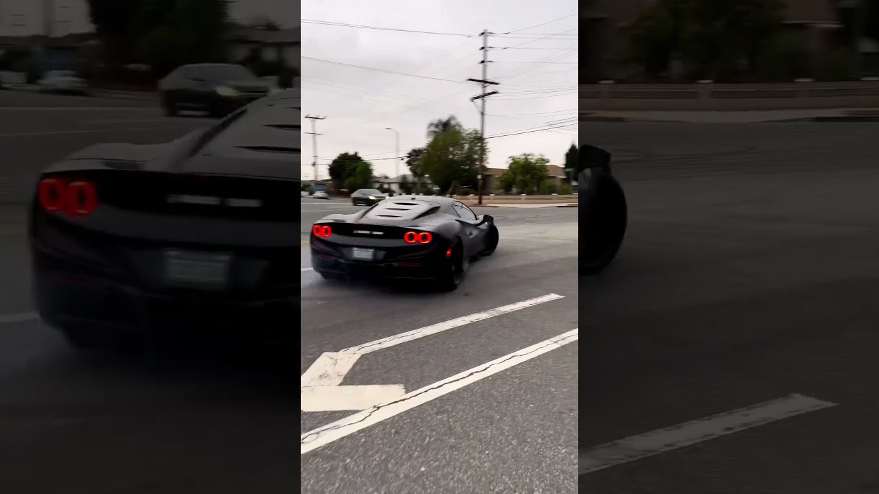 Ferrari F8 Tributo goes crazy💨 #kustominstinct #ferrari #burnout