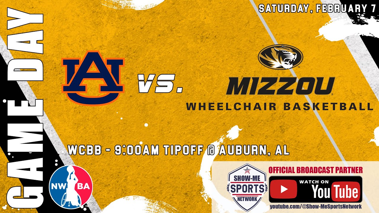 WCBB: Mizzou Wheelchair Basketball vs. University of Auburn Tigers: 2/7/26: Broadcast #0959