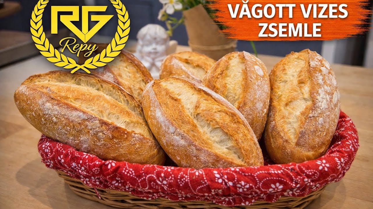 VÁGOTT VIZES ZSEMLE– ropogós házi zsemle recept | Easy Homemade Water Rolls Recipe 🍞