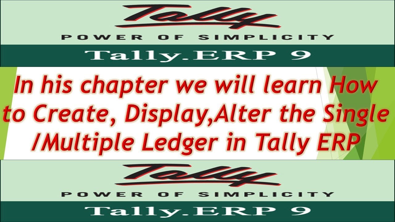 Tally Erp 9 Tutorial In Hindi