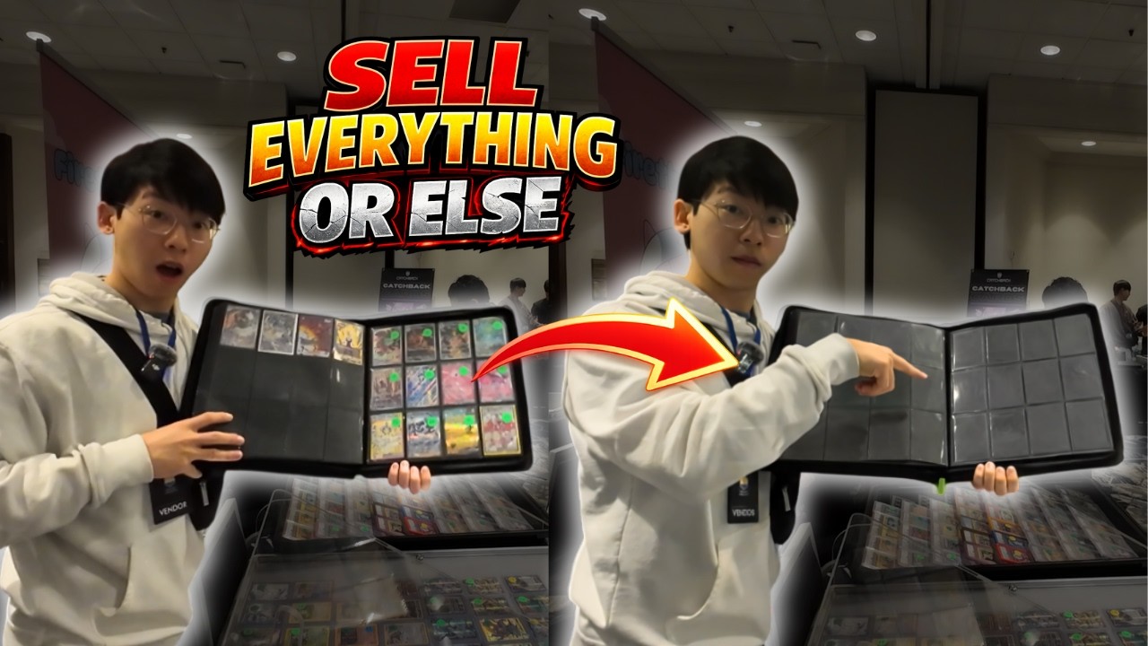 Can I Sell This ENTIRE Binder in 24 Hours? | San Jose Card Show Day 1 | Pokemon Vendor POV