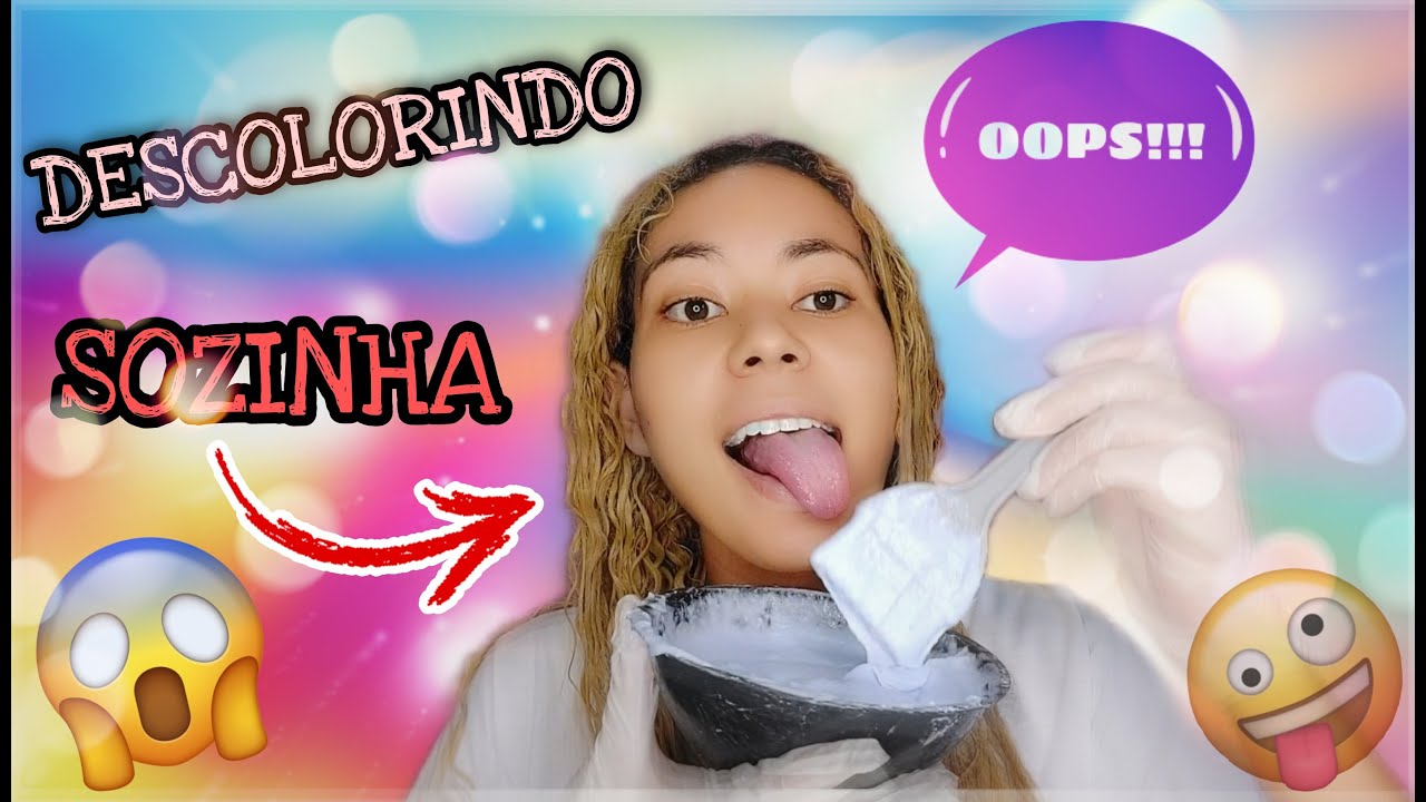 fiz DESCOLORAÇÃO GLOBAL no meu cabelo CACHEADO em casa SOZINHA!