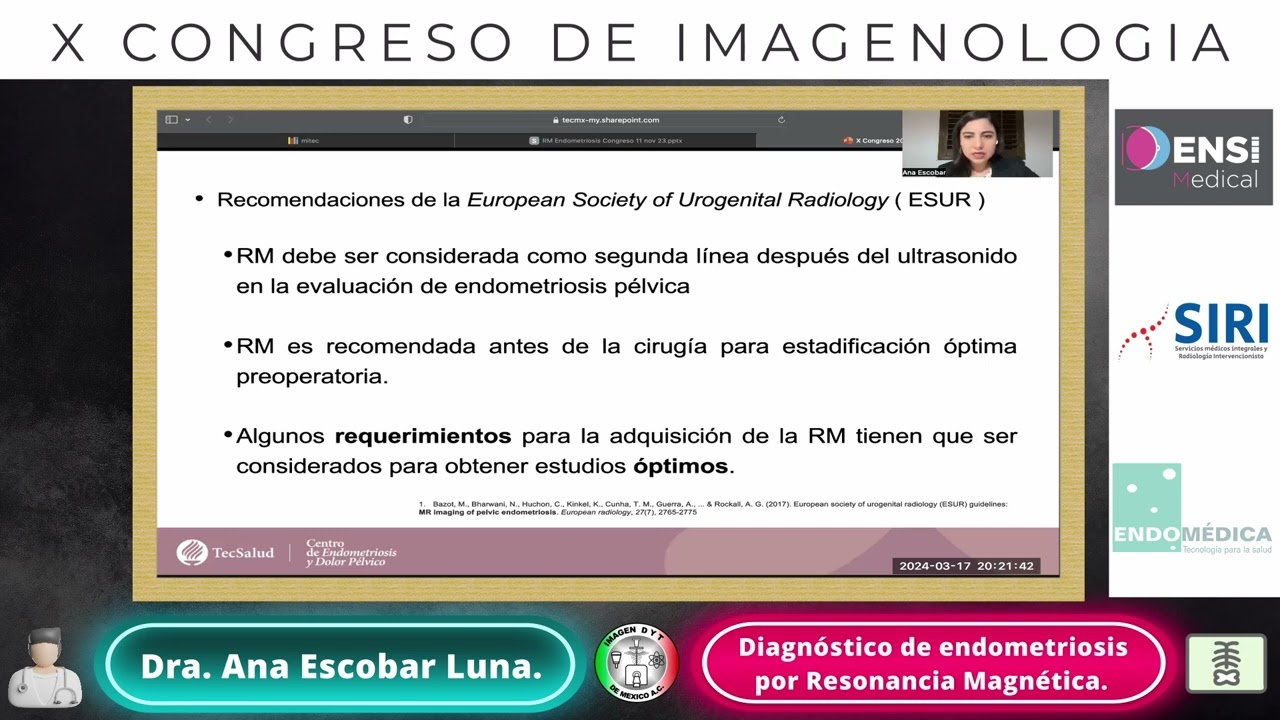 Dra. Ana Escobar Luna. - Diagnóstico de Endiometriosis por Resonancia Magnetica
