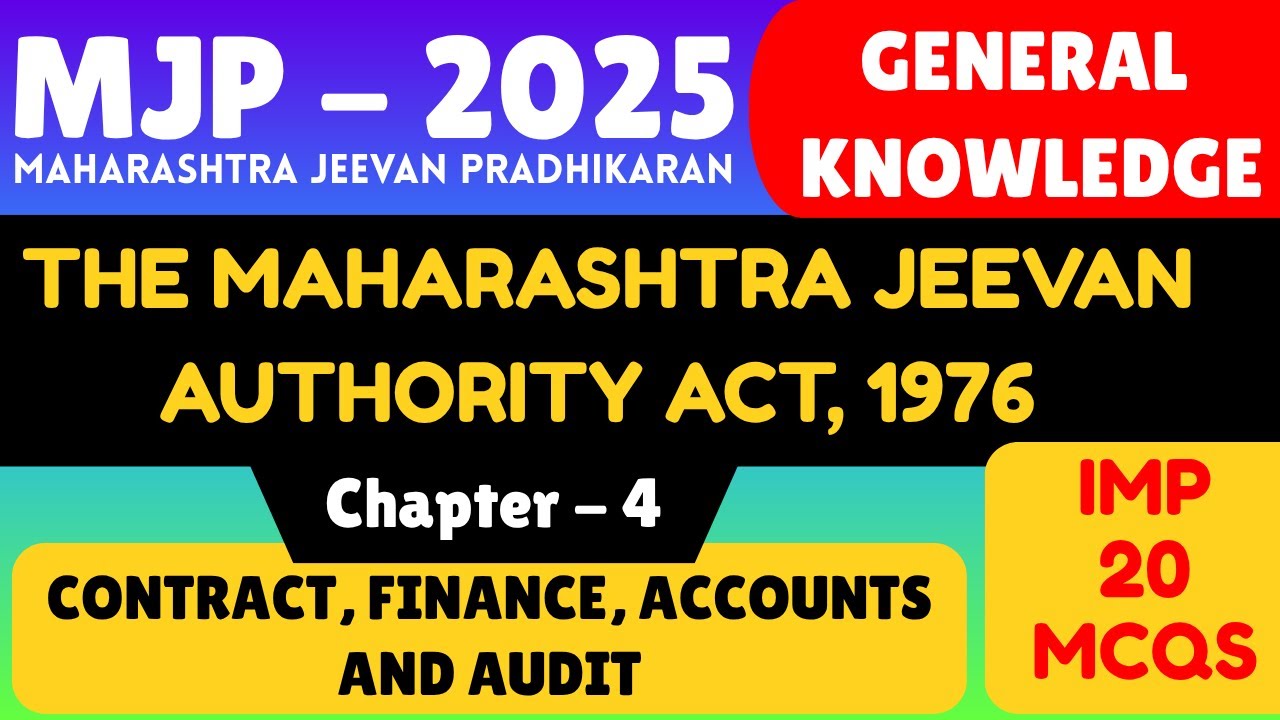 Maharashtra Jeevan Authority Act 1976 | MJP General Awareness 2025 | Important GK for MJP Exam 2025