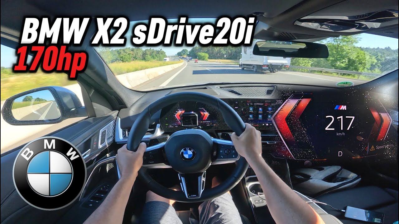 2024 BMW X2 (U10) sDrive20i Steptronic DKG (170 hp) | POV Autobahn Test Drive in Germany