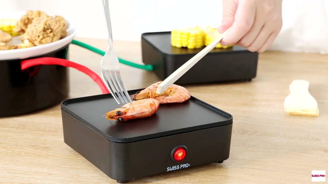 Swiss Pro+ gourmetstel met losse bakplaten (4 personen)
