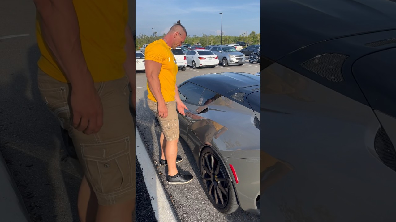 Giant gets in car #giant #tall #bodybuilder
