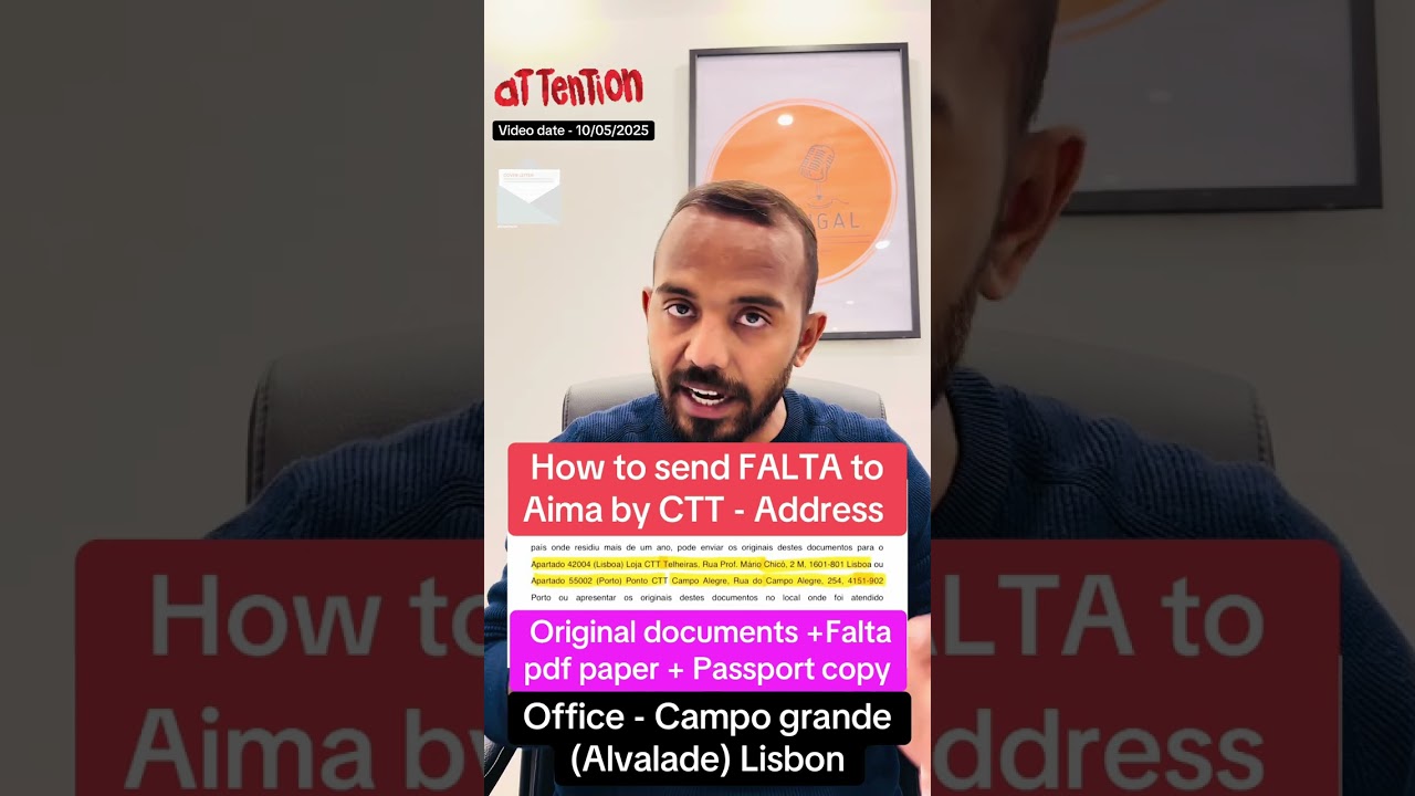 How to send FALTA to Aima by CTT - Address | Original documents + Falta pdf | Live Portugal By Harry