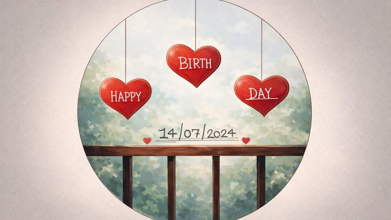 Easy circle scenery drawing happy birthday/ scenery drawing by step by step 