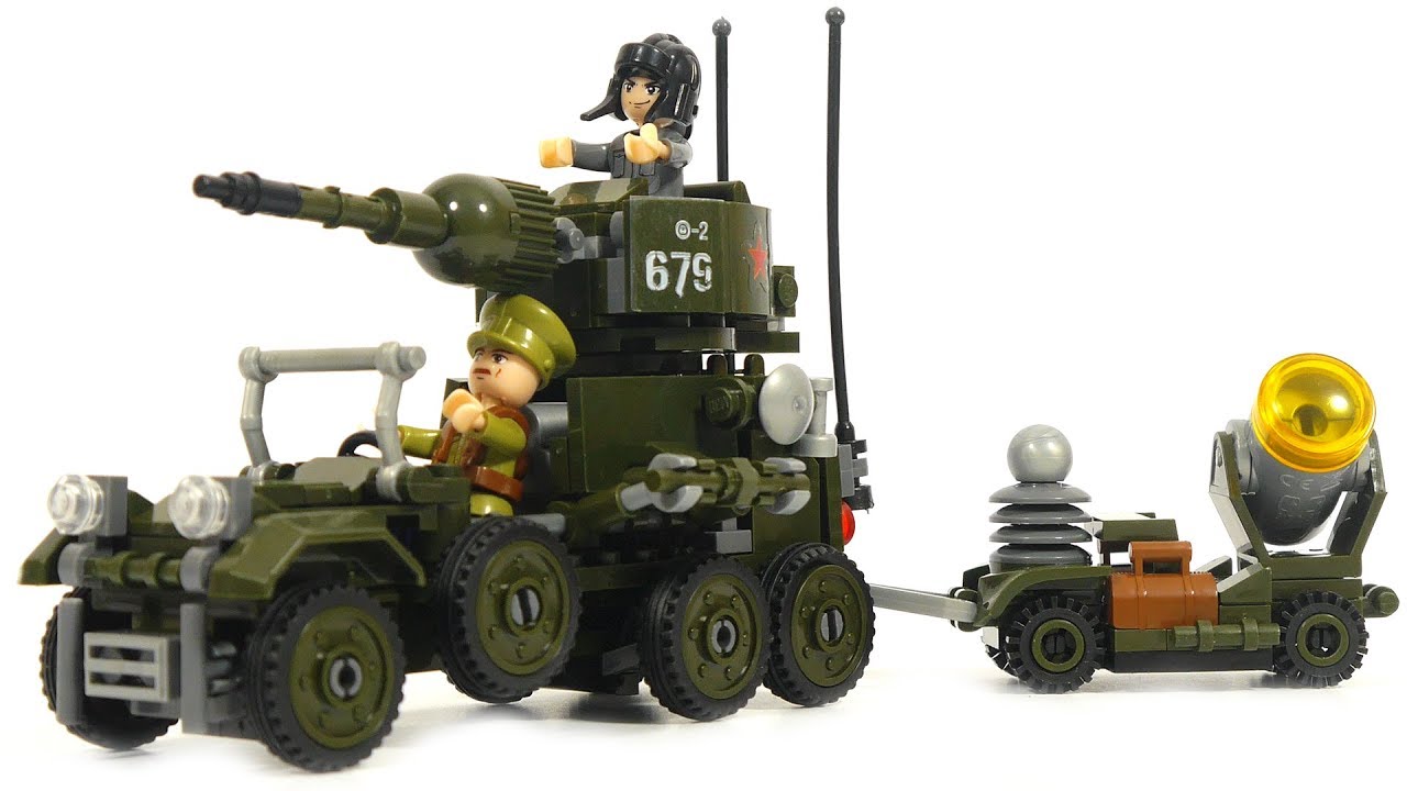 SLUBAN WWII M38-B0679  air defense gift box 4 into 1  | Military Building Kits