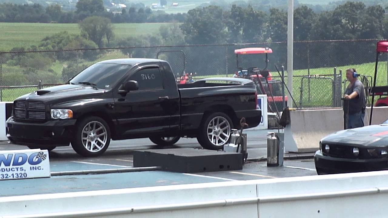 2004 Dodge Ram SRT-10 vs. Mustang 1/4 mile drag racing