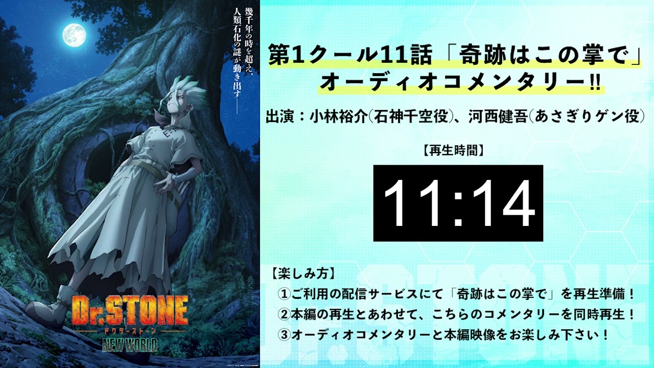 『Dr.STONE NEW WORLD』第11話「奇跡はこの掌で」オーディオコメンタリー