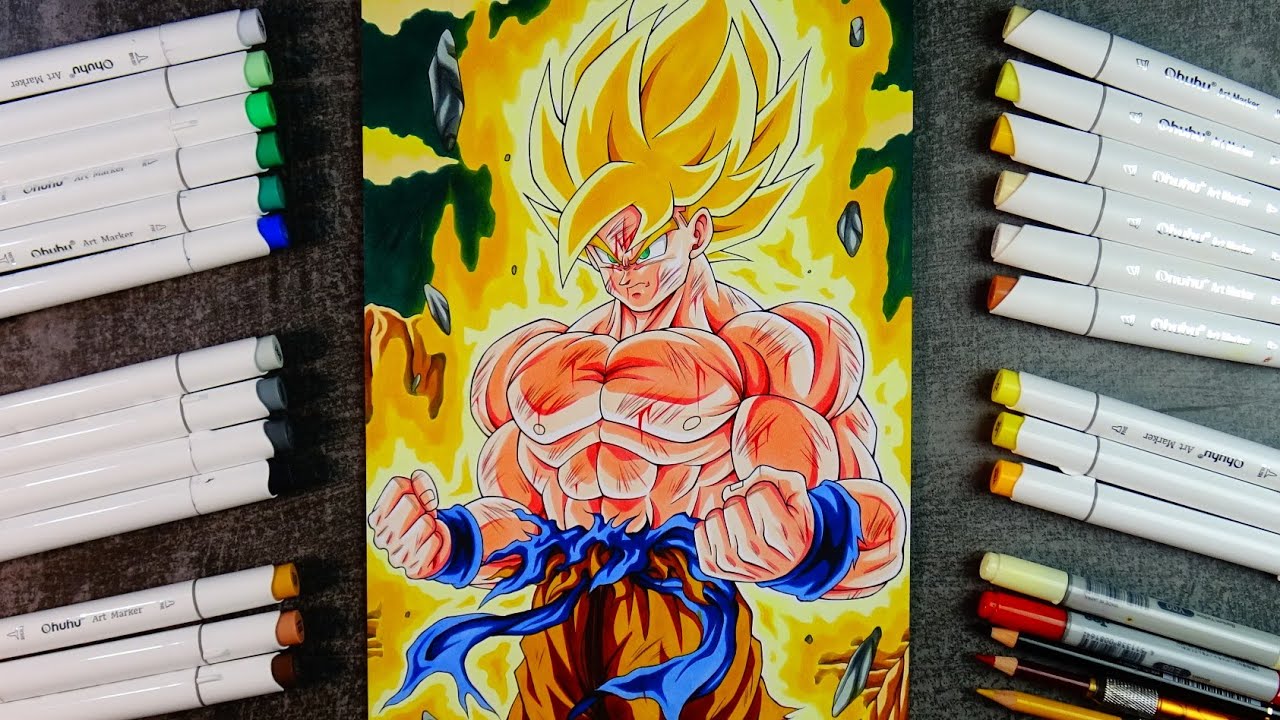 Drawing Goku SSj Namek in Real Time