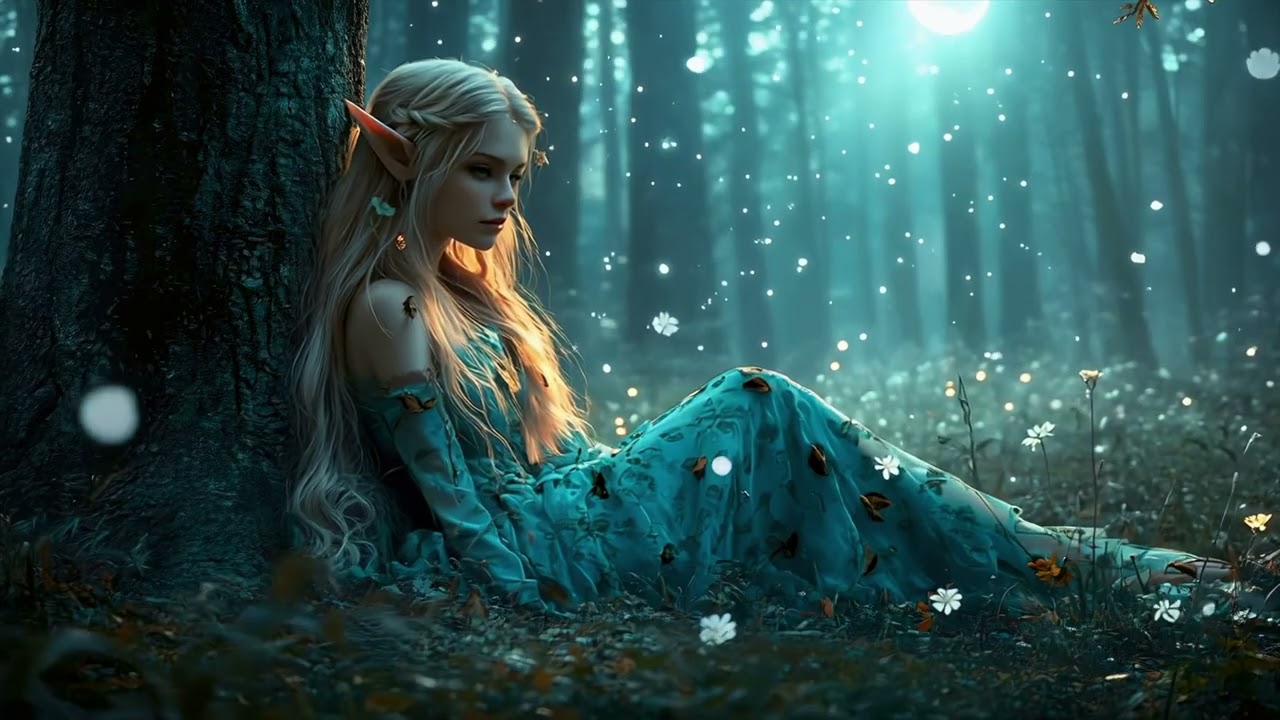 A Sleeping Elf in a Mistical Forest 🌙 Enchanted Woodland Sounds & Birds for Relaxation (2,5 Hours)