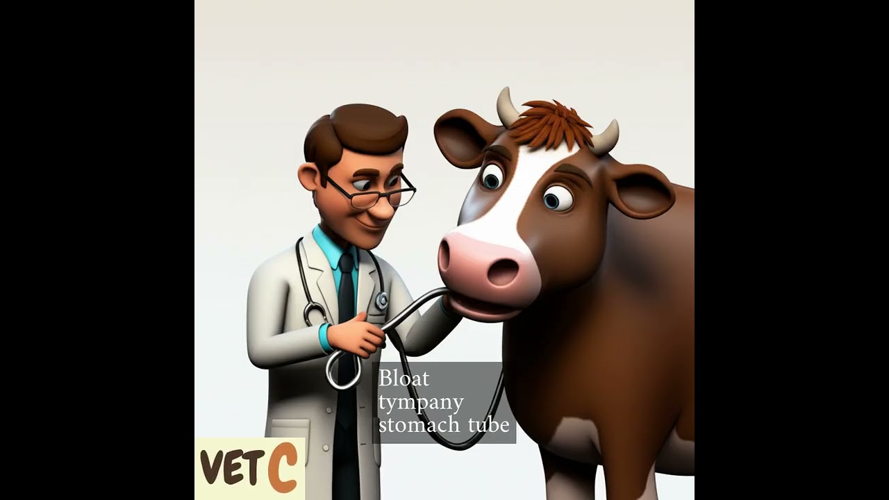 علاج انتفاخ الكرش في الأبقار (Bloat) - علامات وأسباب وطرق الوقاية #vetC #bloat #علاج_الانتفاخ