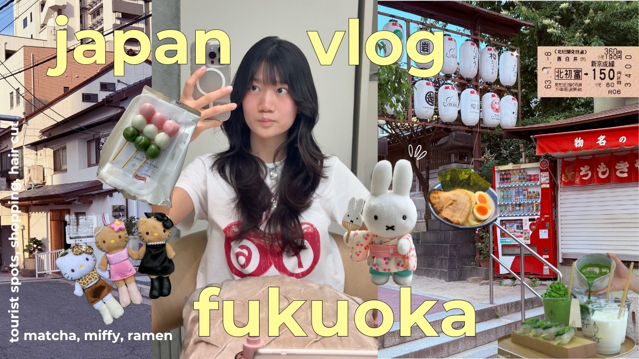 JAPAN vlog 🍜 first time in fukuoka, what to eat, it girl shopping, thrift & vintage shops, haircut