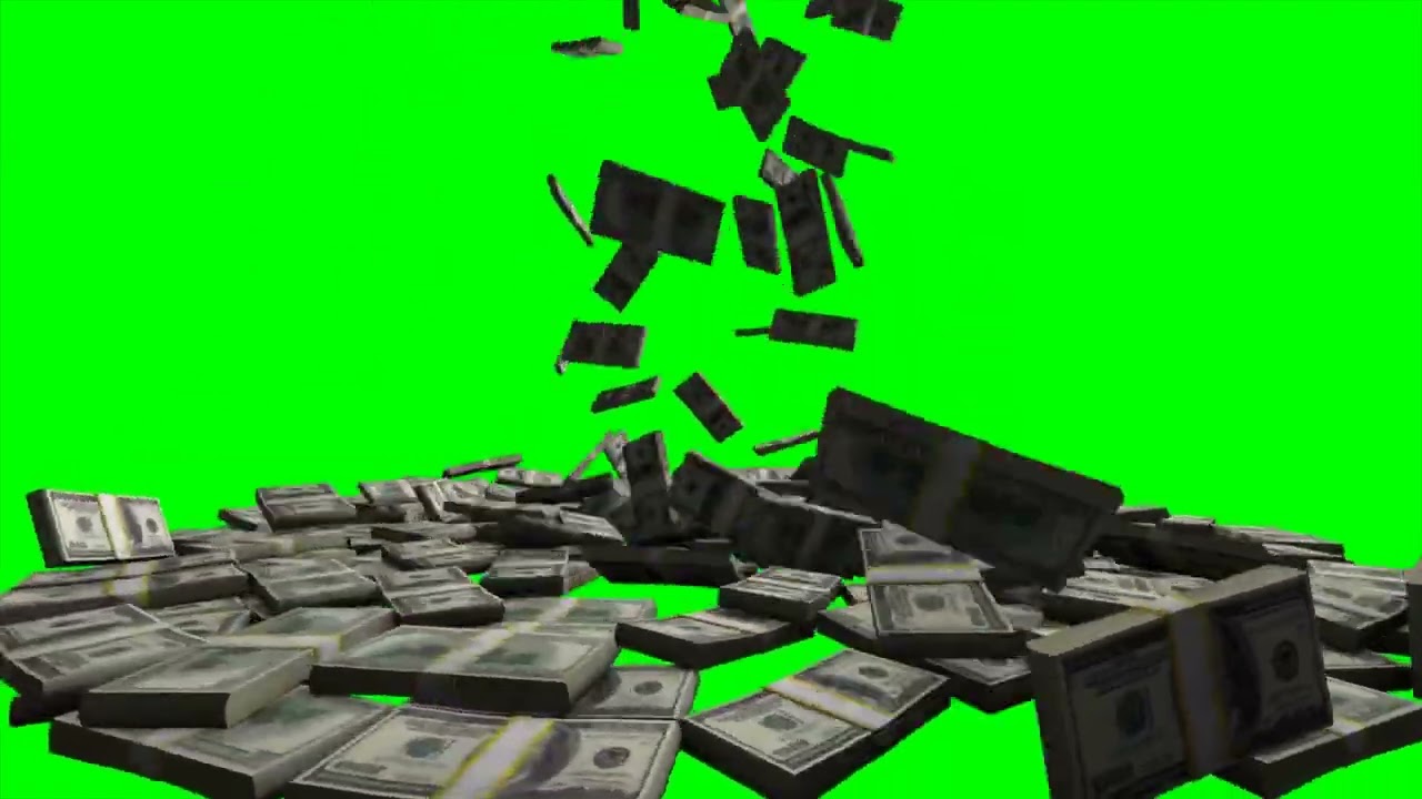 Money Falling green Screen Stock Video | Chroma key Background Copyright free video | Pixadisc