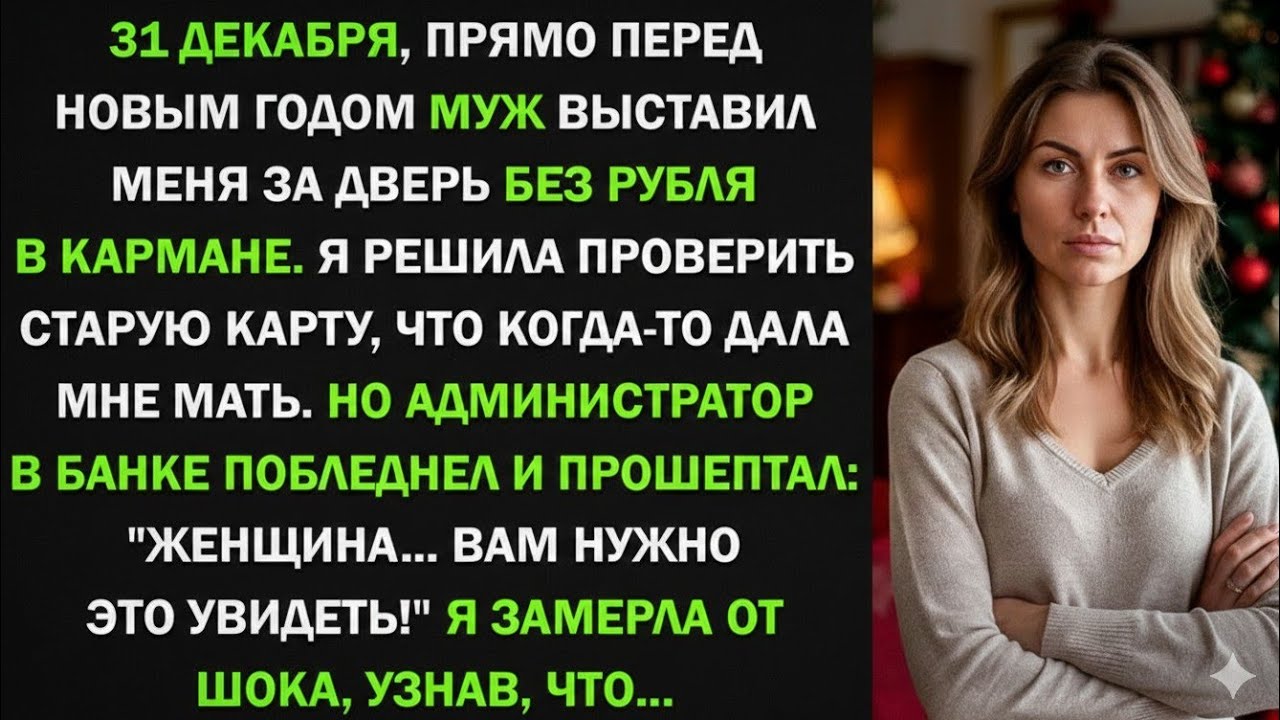 31 декабря муж выгнал меня из дома без рубля и я решила проверить карту мамы. Придя в банк, я...