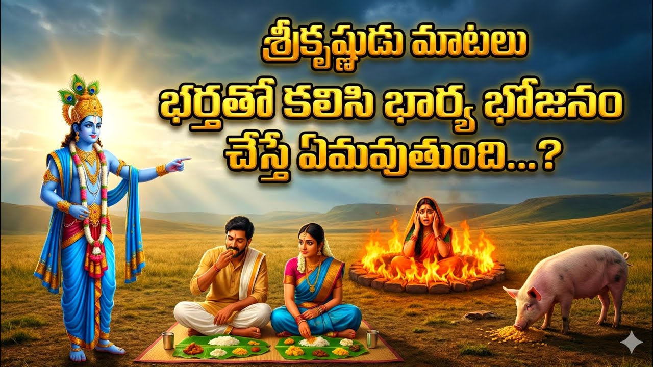 శ్రీకృష్ణుడు మాటలు | భర్తతో కలిసిన భార్య భోజనం చేస్తే ఏమవుతుంది...? #srikrishna 