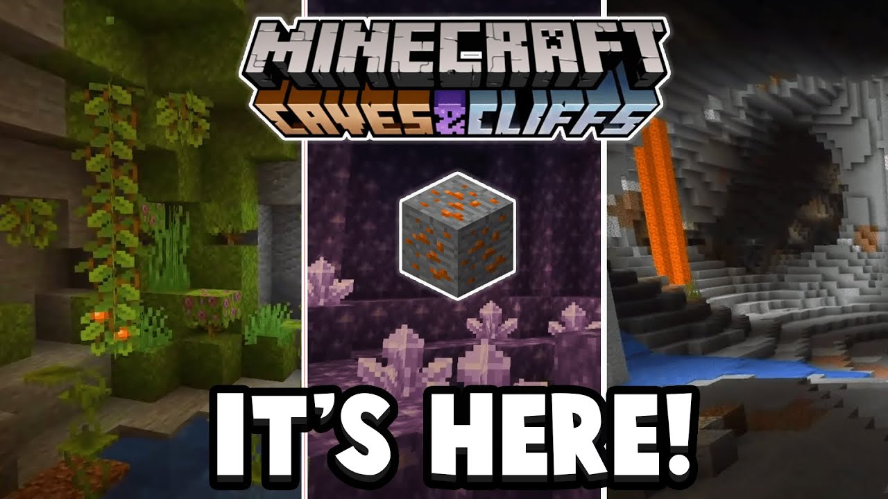 Minecraft 1.17 - Cave And Cliffs Update NEW ORE & MORE