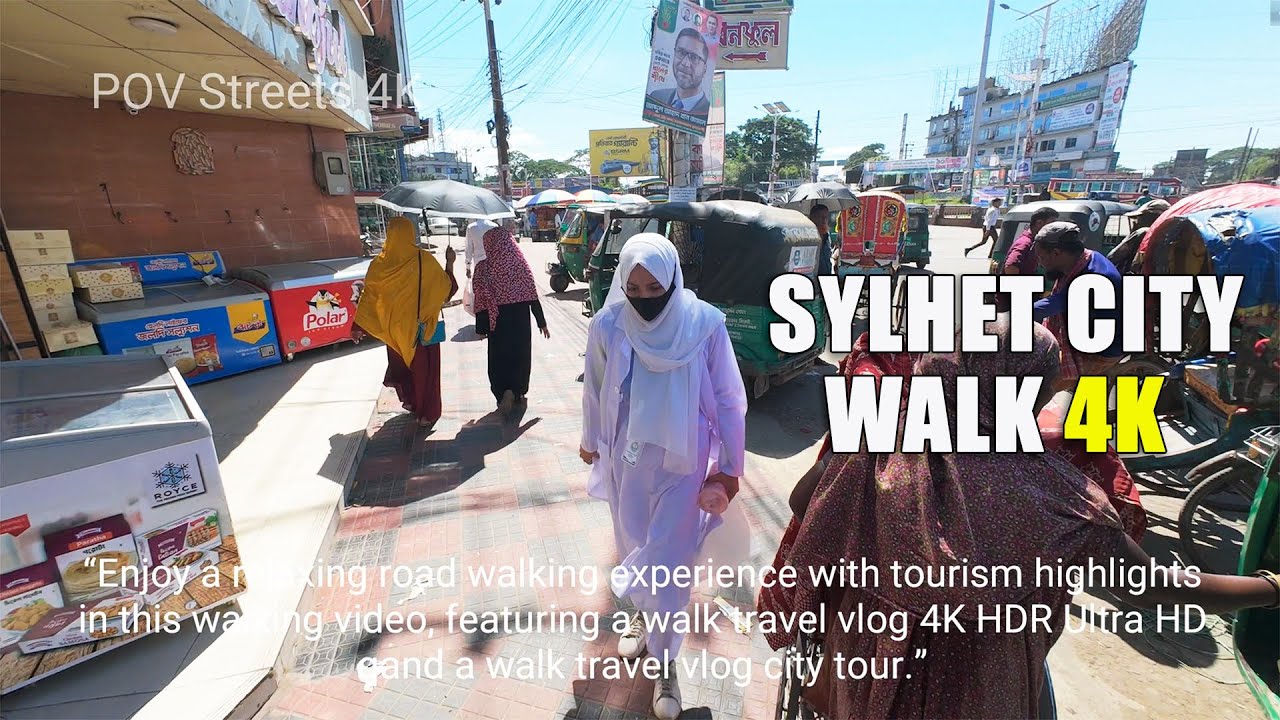 Walking Tour Sylhet Bangladesh 4K | Village & City Walk Travel Vlog | POV Streets 4K