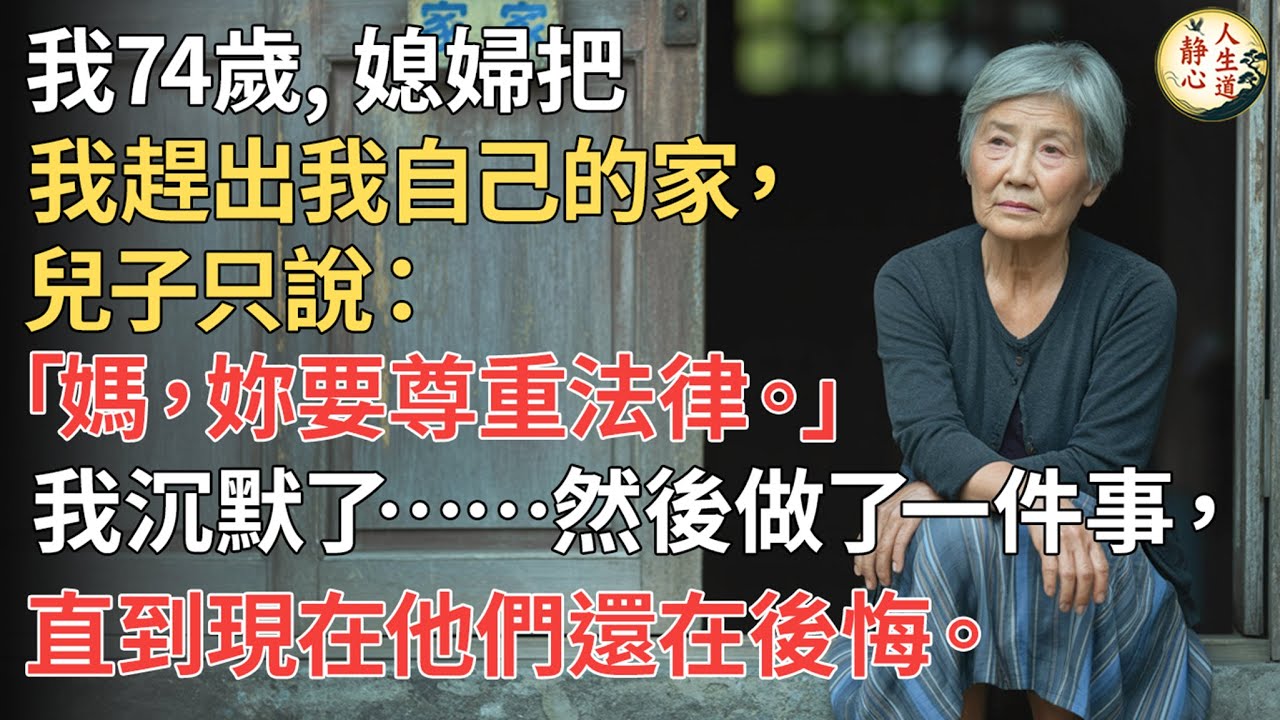 【我74歲】媳婦把我趕出我自己的家，兒子只說：「媽，妳要尊重法律。」我沉默了……然後做了一件事，直到現在他們還在後悔。