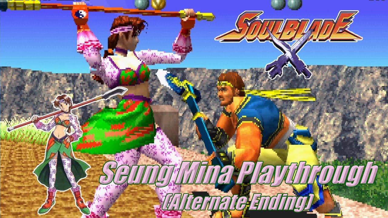 Soul Blade (PS1) - Seung Mina Arcade Playthrough (Alternate Ending)