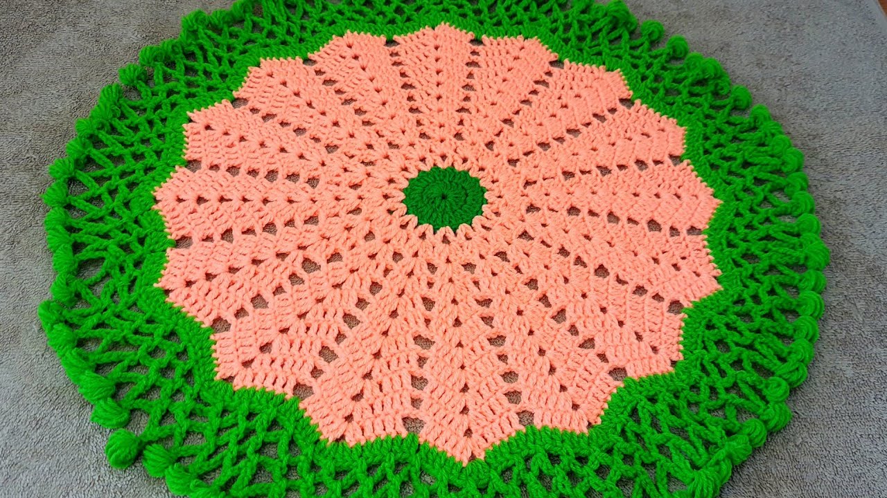 New thalposh ke desing ✨️ Crochet table cover ✨️ Woolen rumal design ✨️ ♥️