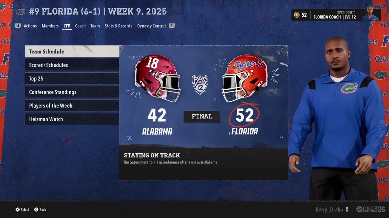 CFB 26 Florida vs Bama