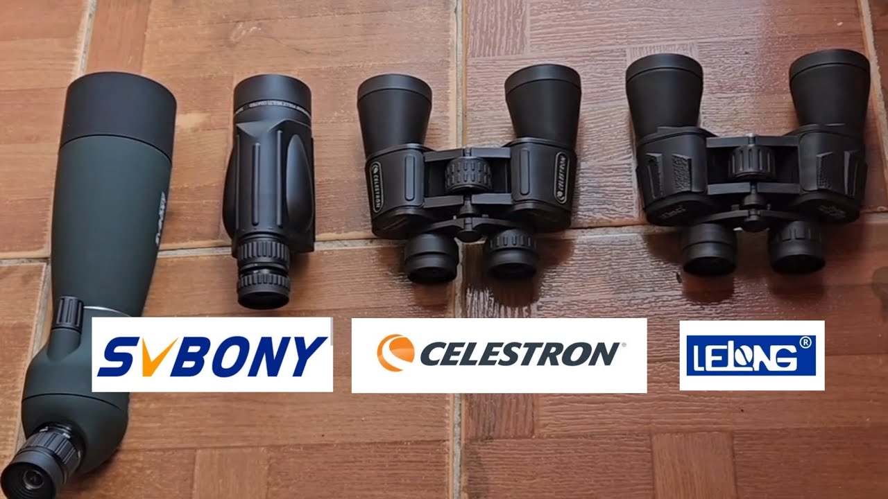 Binóculo Lelong 20X50 VS Binóculo Celestron 20x50 VS Monóculo Sv49 10-30x50 VS Luneta SV28 SVbony