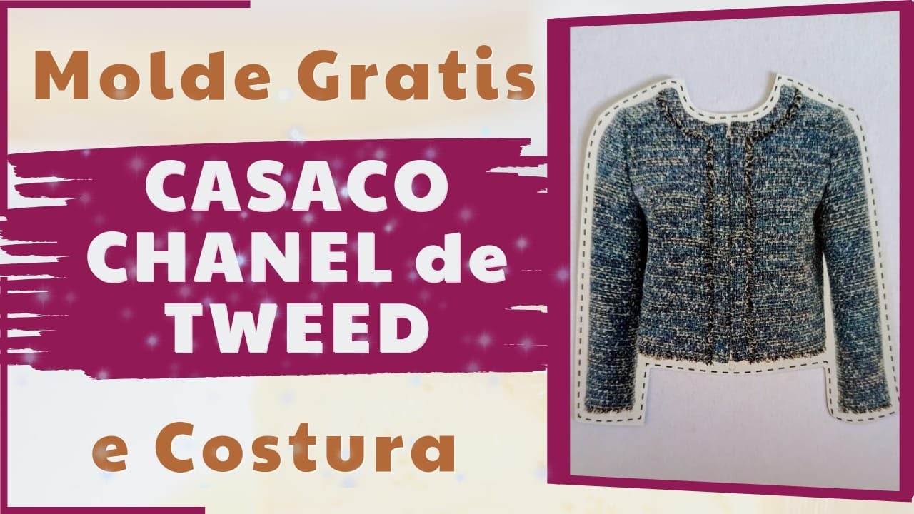 Passo a passo da costura do casaco Chanel de Tweed com molde grátis