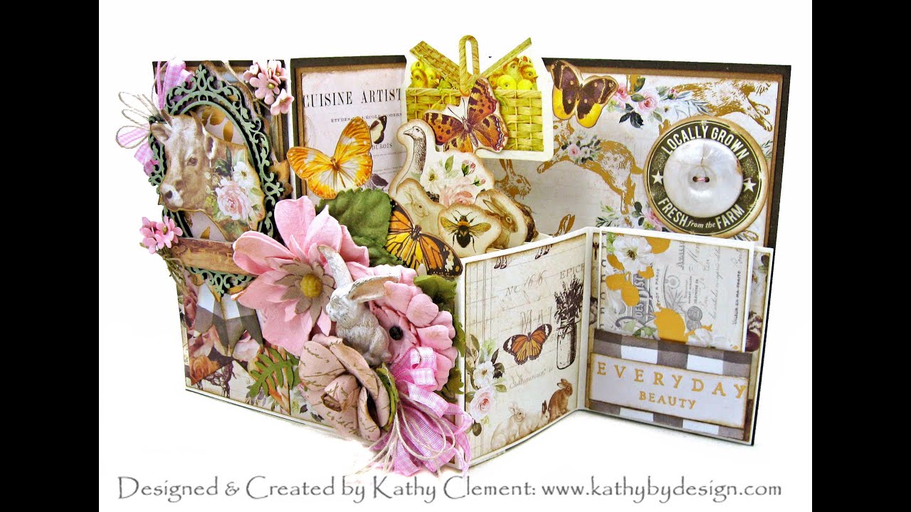 Throwback Thursday Z Fold Pop up Box Card Tutorial with Prima Spring Farmhouse