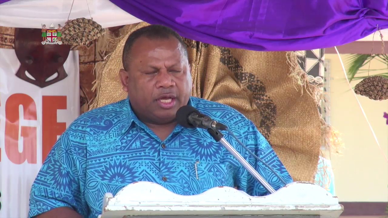 Fijian Minister responsible National Disaster Management opens new classroom at Ba Sanatan.