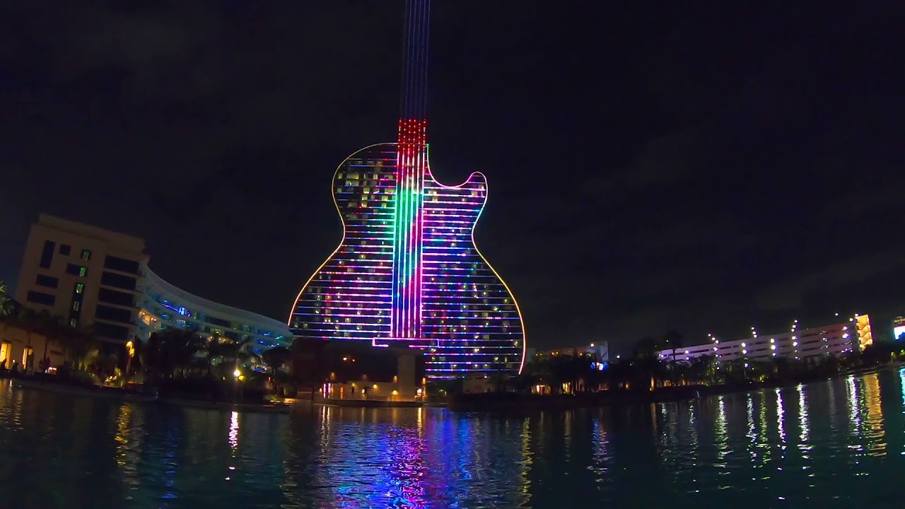 Hard Rock Guitar Hotel Light Show (Shot with GoPro)