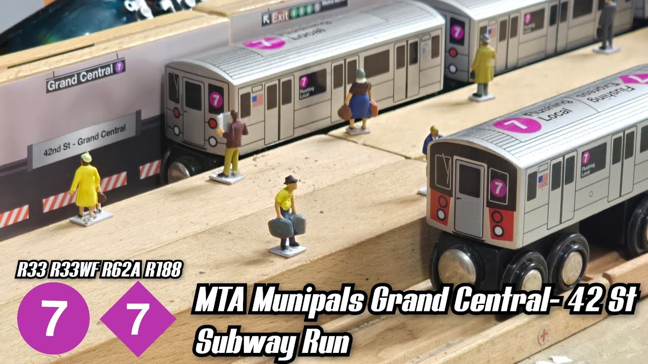 MTA Munipals 7 & 7 Express Trains R33 R33WF R62A R188 Grand Central - 42 St Subway Run!