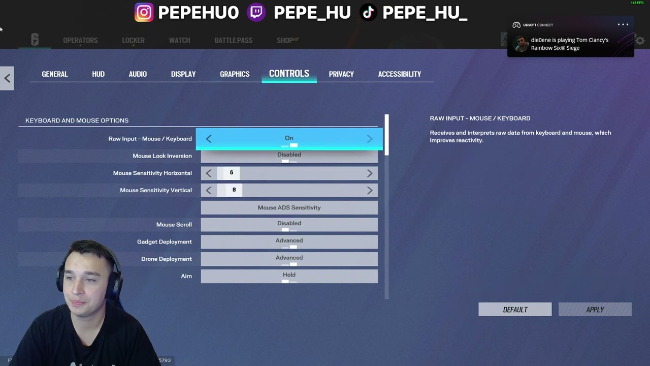 Pepe Rainbow six siege beállítások 2024