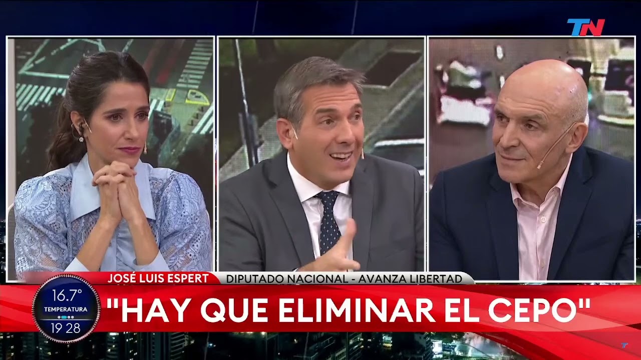 Diputado Jos&eacute; Luis Espert con Franco Mercuriali y Maru Duffard en TN Central - por TN - 28/06/2022