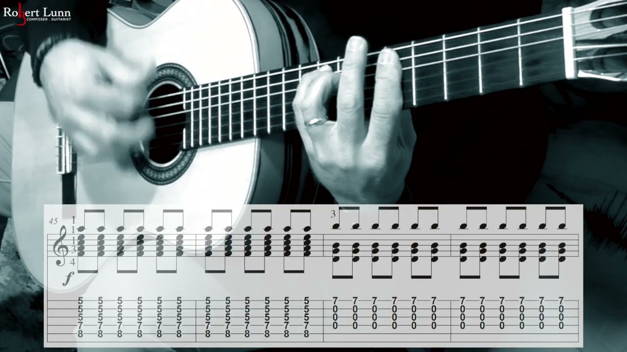 INTERSTELLAR (Main Theme) - Slower Version - Hans Zimmer - with Partial TAB - Classical Guitar