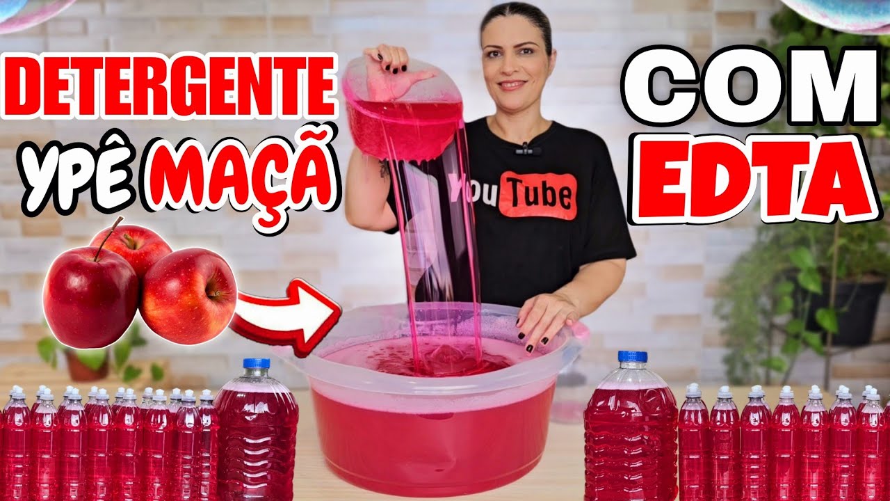 COMO FA&Ccedil;O DETERGENTE CASEIRO YP&Ecirc; MA&Ccedil;&Atilde; VERMELHA SUPER CONCENTRADO-USANDO EDTA PASMA😲