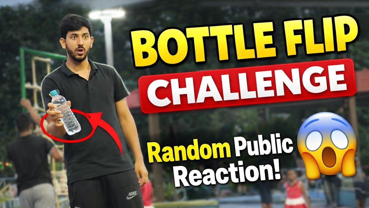 Bottle Flip Challenge With Random Public 😱 | Crazy Park Reactions😍